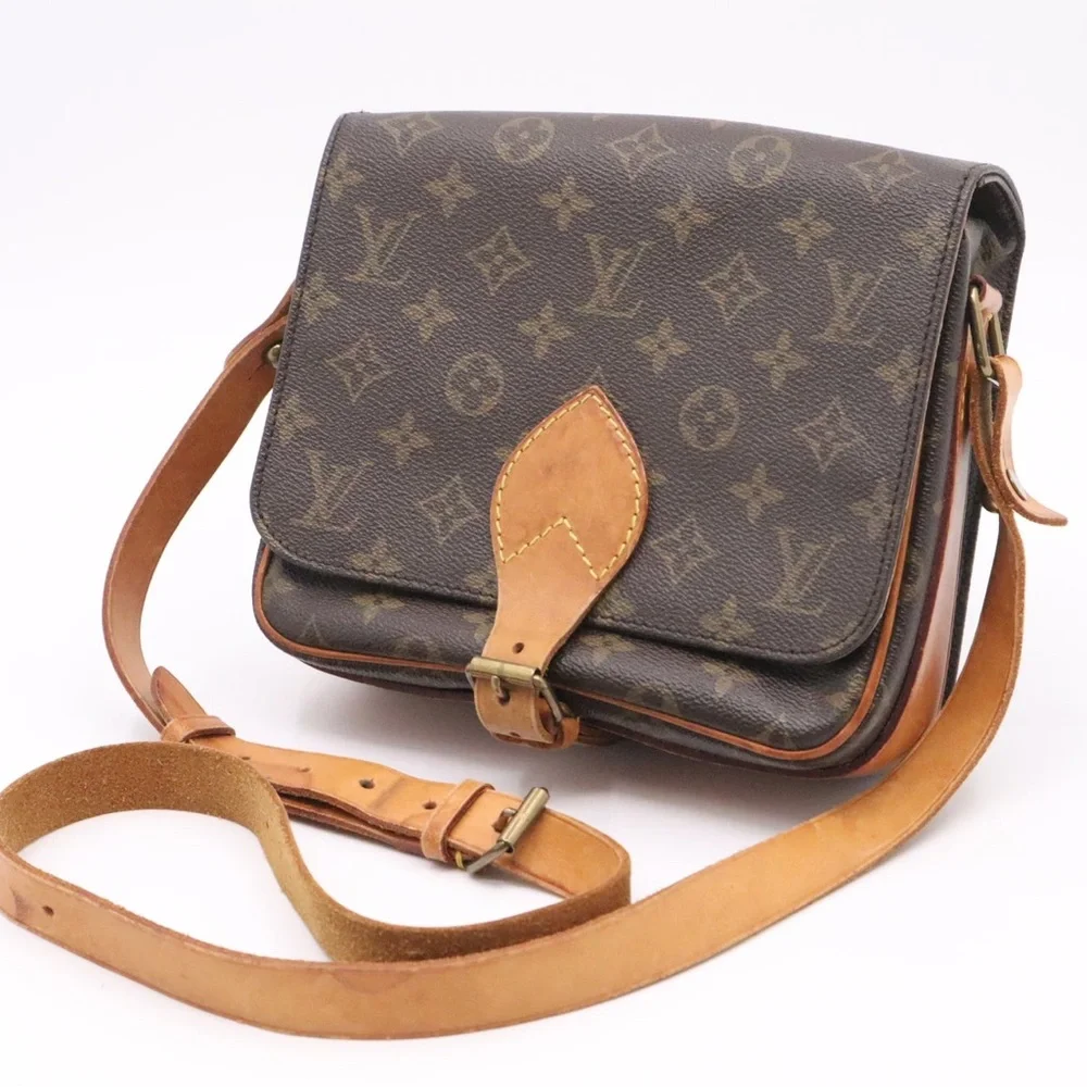Louis Vuitton LV Monogram Cartouchiere GM Bag Canvas Leather Crossbody Purse - Picture 3 of 14